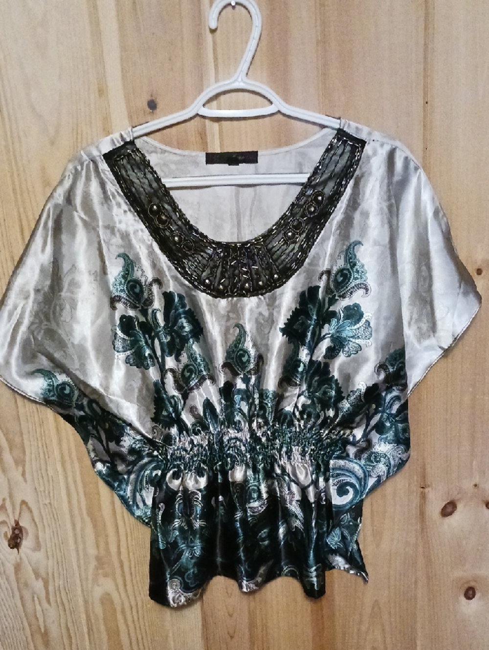 Heart Soul "Estilo" Beaded and Paisley Top